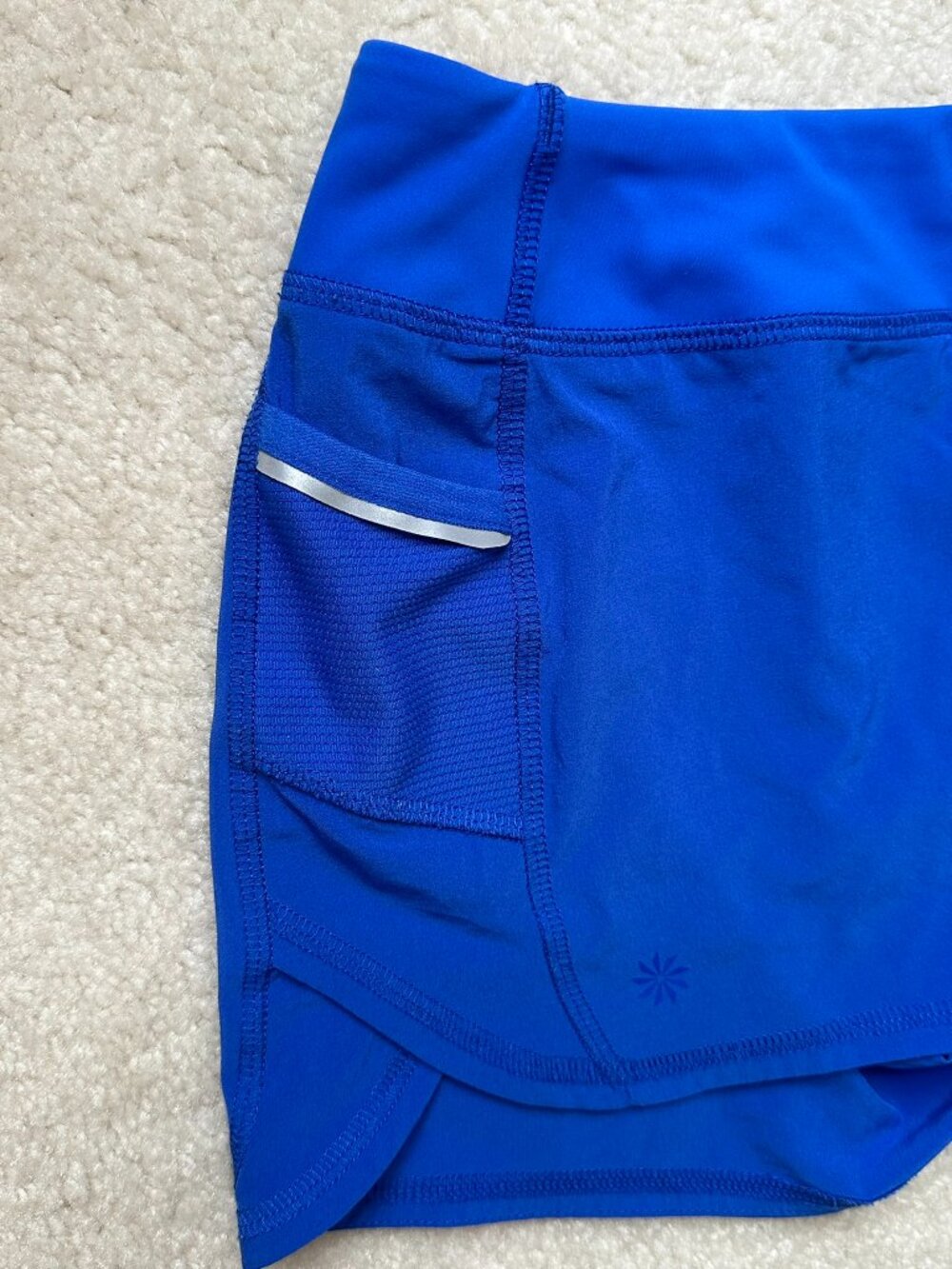 Athleta Girl Record Breaker 3” Shorts Royal Blue M 8-10 EUC Girls Caspian Cobalt - Picture 3 of 5